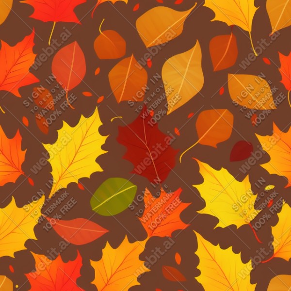 Autumn leaves illustration flat texture, trending on artstation, base color, albedo, detailed, 4k