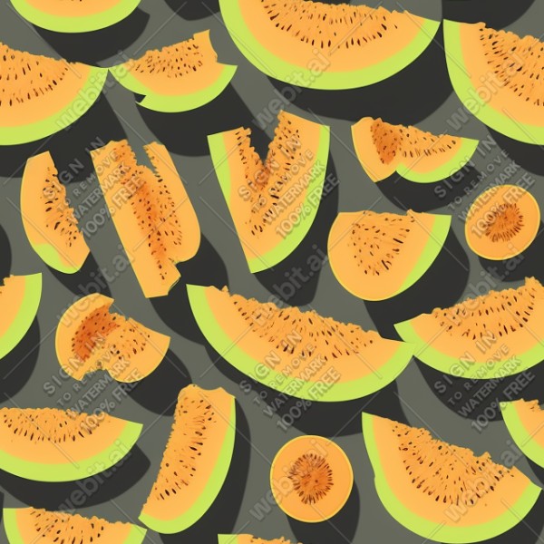Cantaloupe illustration wall texture, trending on artstation, base color, albedo, detailed, 4k