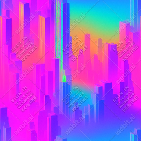 Aesthetic vaporwave psychedelic rainbow night city texture, trending on artstation, base color, albedo, detailed, 4k