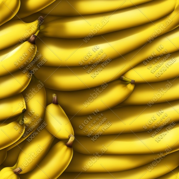 Banana fruit illustration graphic design wall texture, trending on artstation, base color, albedo, detailed, 4k