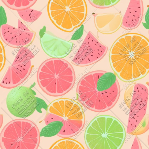 Pastel fruits flat illustration, trending on artstation, base color, albedo, detailed, 4k