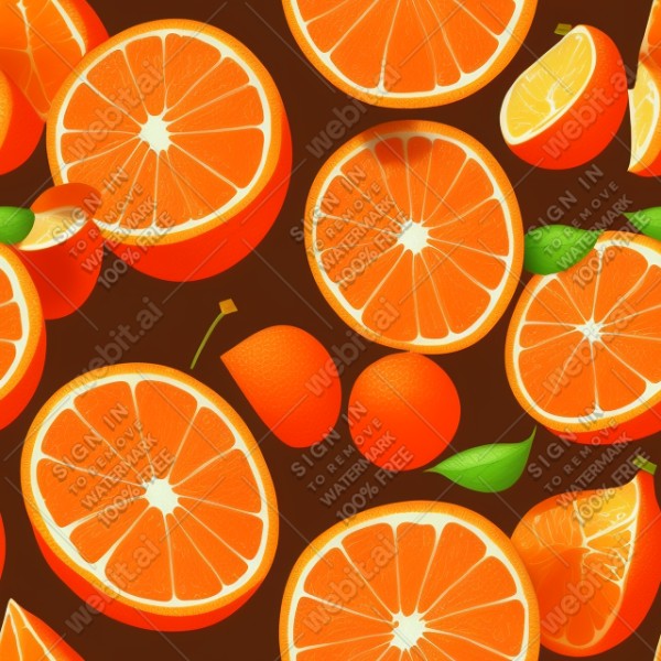 Orange fruit illustration graphic design wall texture, trending on artstation, base color, albedo, detailed, 4k