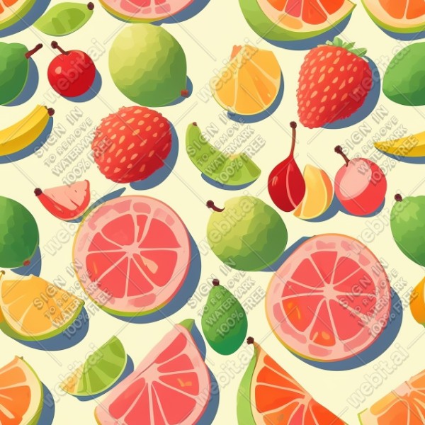 Fruits illustration flat texture, trending on artstation, base color, albedo, detailed, 4k