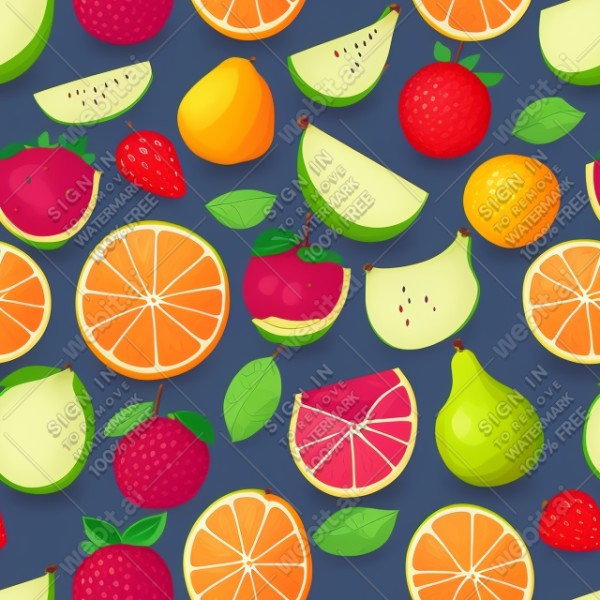 Fruits flat illustration, trending on artstation, base color, albedo, detailed, 4k