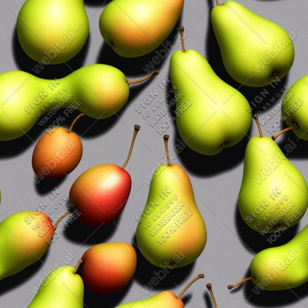Pear illustration wall texture, trending on artstation, base color, albedo, detailed, 4k